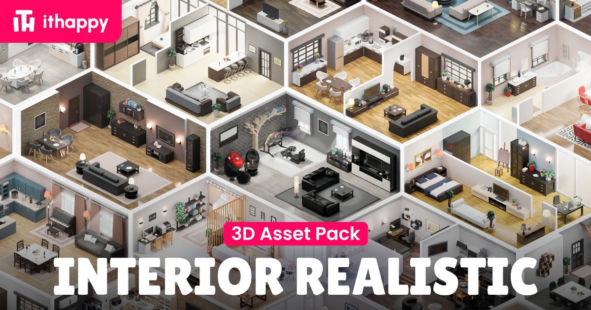 Unity Module Interior Interior Realistic - Low Poly 3D Models Pack | 3D Interior | Unity ...