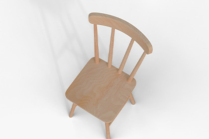 Realistic Wooden Chair - Low Poly