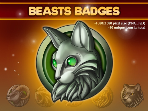 Beasts Badges | 2D Icons | Unity Asset Store