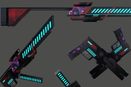 Modular Sci-Fi Pistol to Rifle Weapon