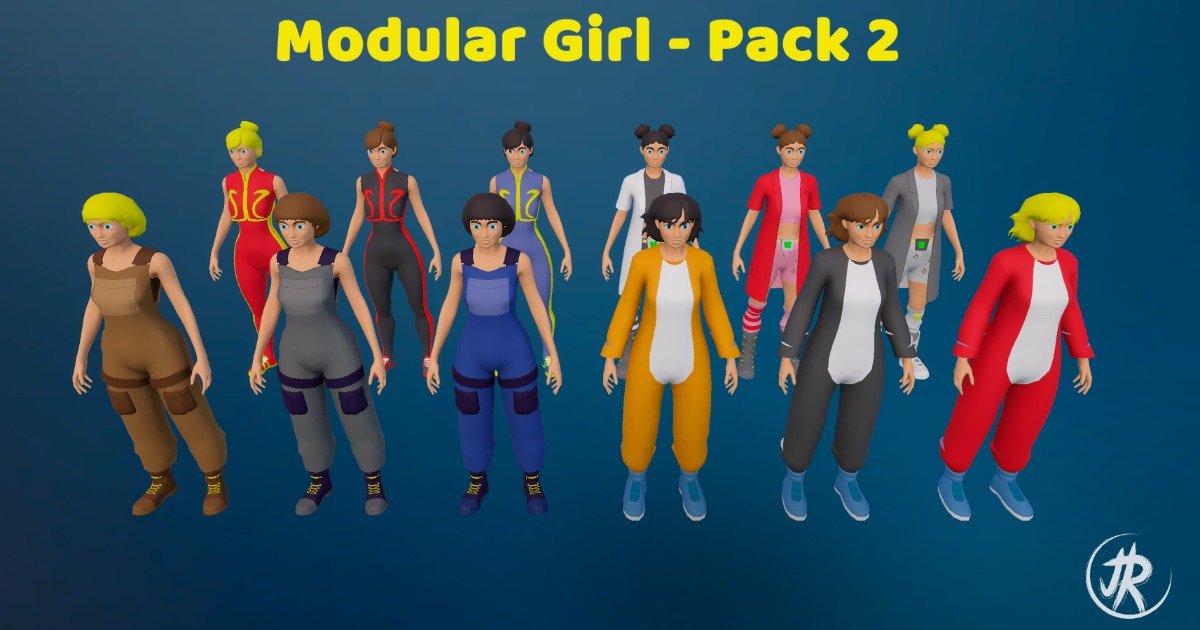 Modular Girl - Pack 2 | 3D Characters | Unity Asset Store