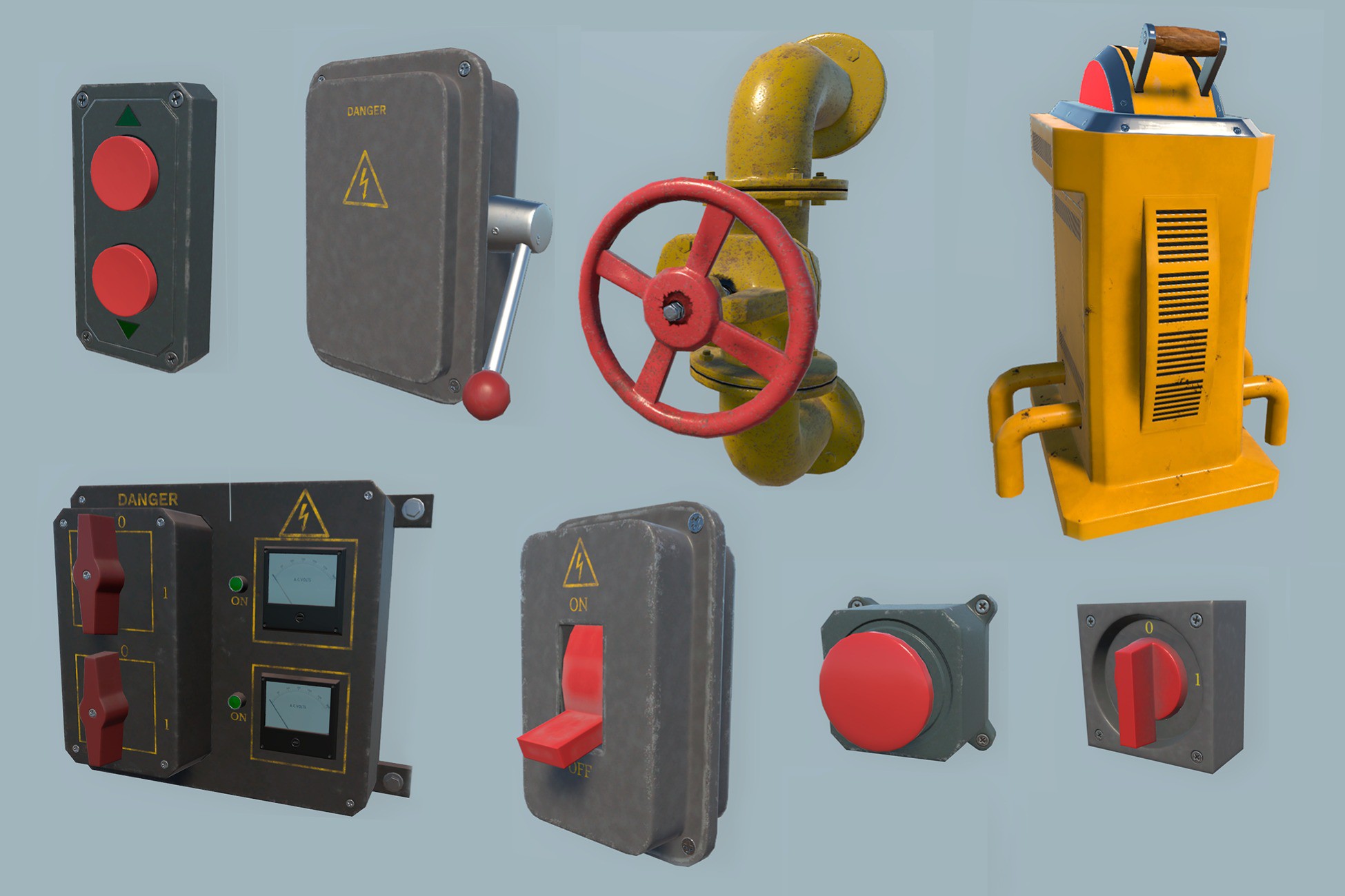 Buttons,Switches and Levers. | 3D Props | Unity Asset Store