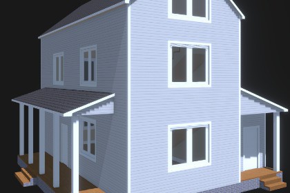 Low Poly Tall Family House