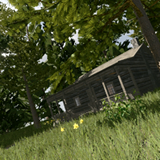Wooden Log Hunting Cabin