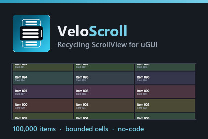 VeloScroll | Infinite Recycling ScrollView for uGUI