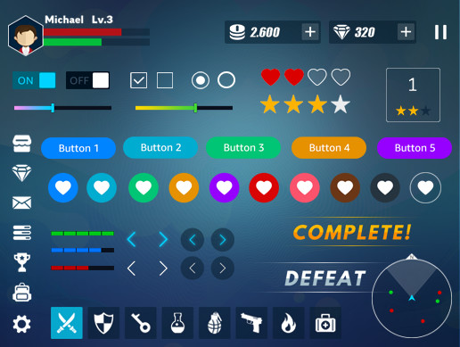 Simple Flat GUI Pack1 | 2D GUI | Unity Asset Store