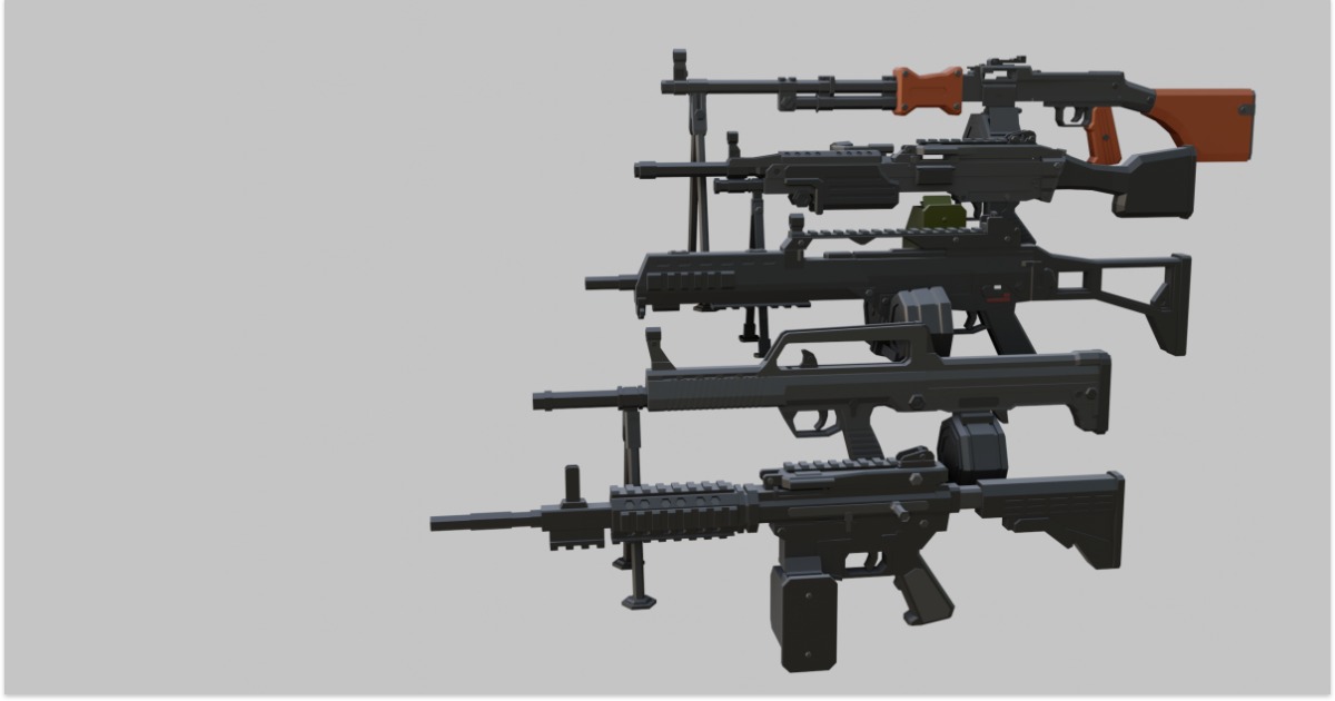 Low Poly LMG Weapon Pack 1 | 3D Guns | Unity Asset Store