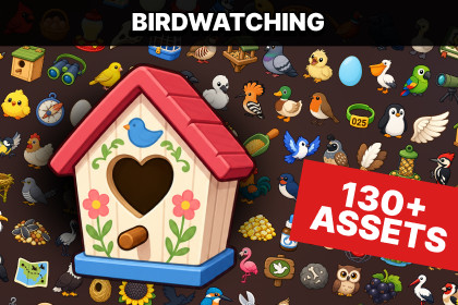 Bird Watching Ornithology Bird Care Eggs Nests Feeders Aviary Icons Pack
