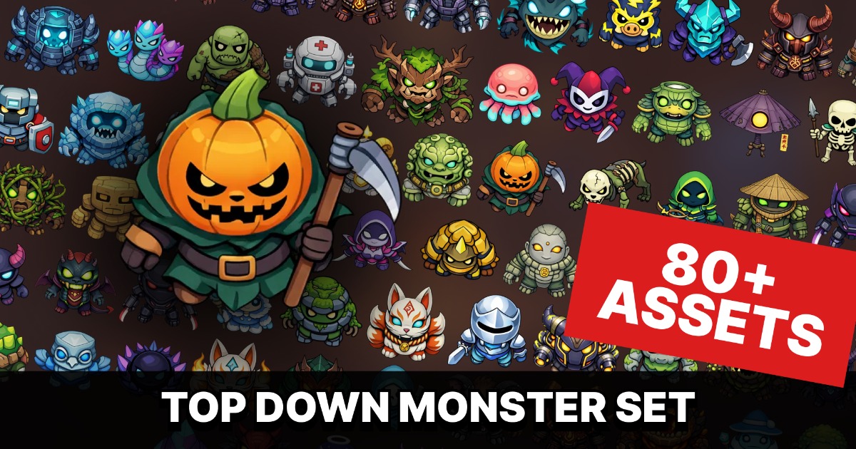Topdown Fantasy Dungeon Monster Boss Icon Pack RPG Roguelike Tower ...