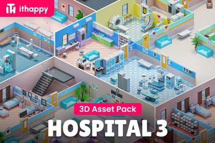 Hospital 3 - Low Poly 3D Models Pack