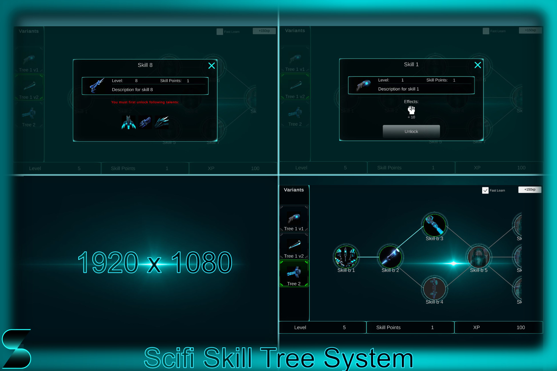 Scifi Skill Tree | GUI Tools | Unity Asset Store