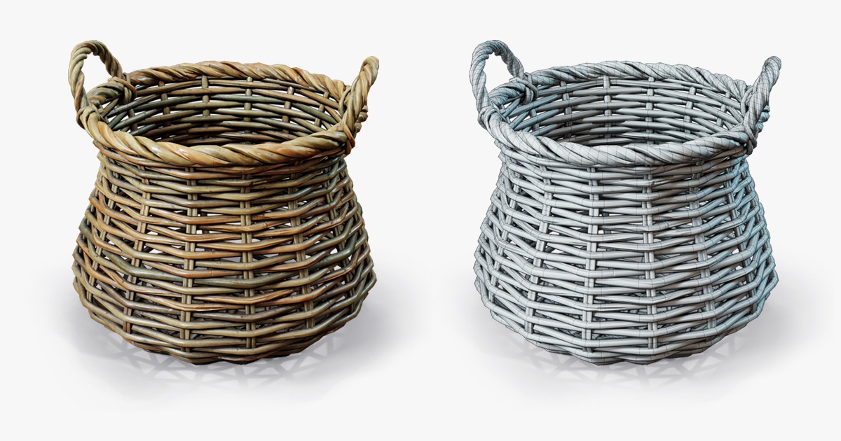 Wicker Basket Vintage | 3D Furniture | Unity Asset Store