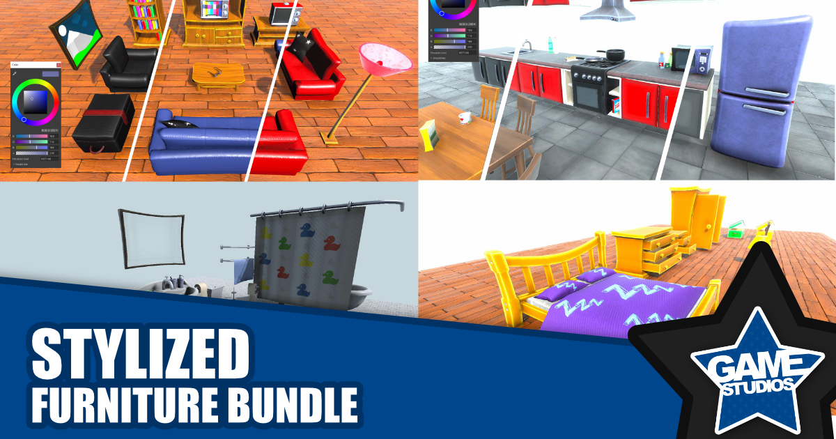 Furniture Using Unity Stylized Furniture Bundle | 3D Props | Unity Asset Store
