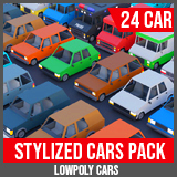 Stylized Cars Pack - Lowpoly Cars (24 Car)