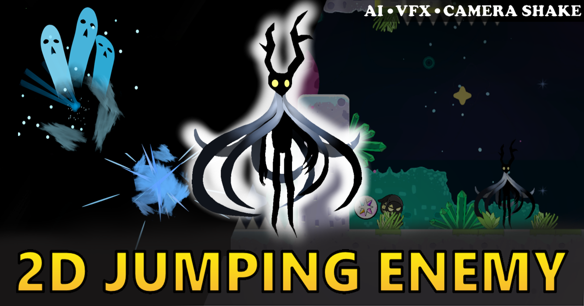 2D Jumping Enemy AI – Platformer AI with Camera Shake, VFX & Smooth ...