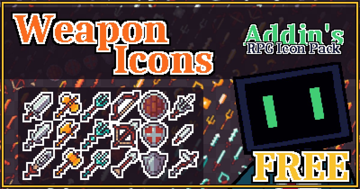 Addin Icon Addin's FREE Weapon Icons - RPG Icon pack | 2D Icons | Unity Asset Store