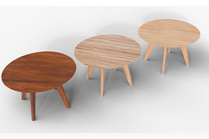 Modern Round Dining Table with 3 Wood Variants