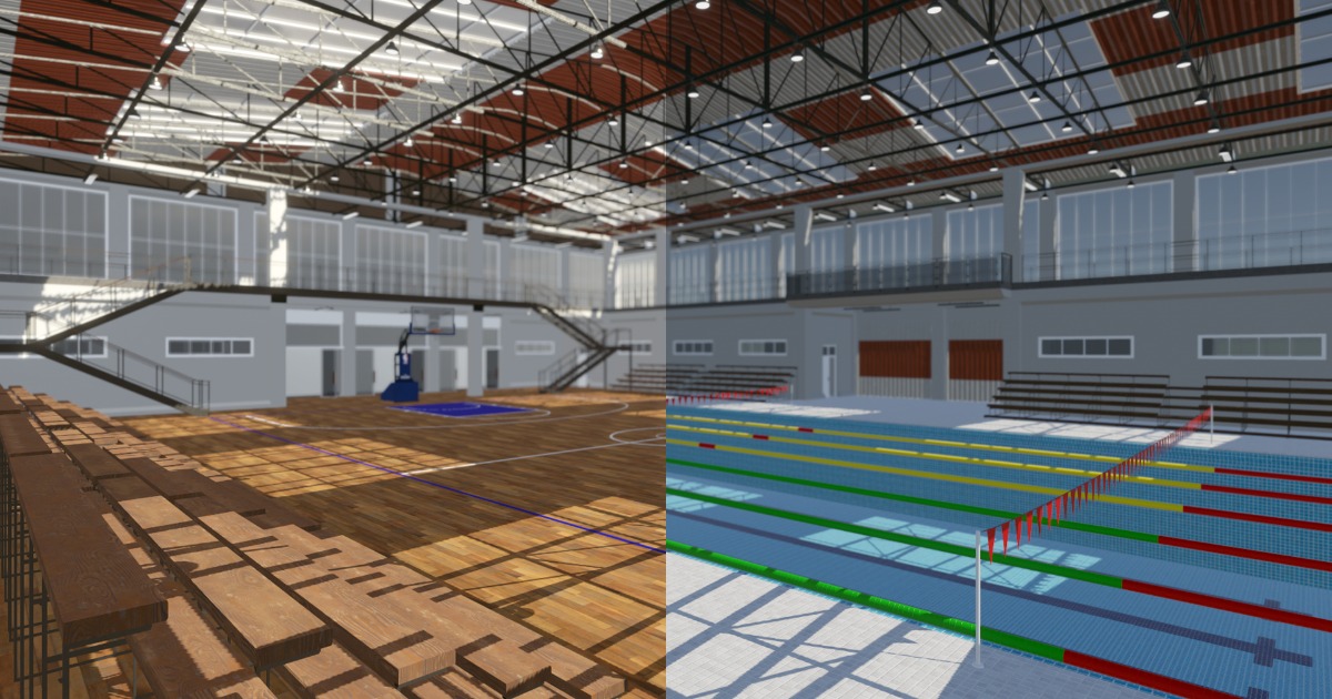 School Gym Swimming / Basketball | 3D Environments | Unity Asset Store