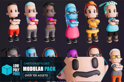 Stylized Toon Character Avatar 1 | MODULAR