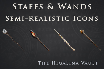 Staffs & Wands - Semi-Realistic Icons
