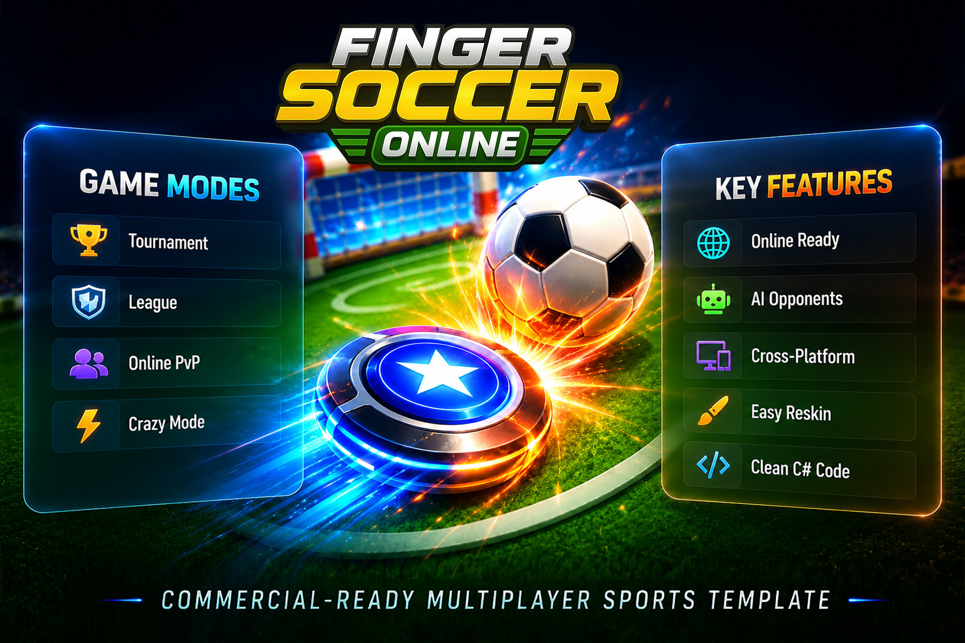 Finger Soccer Multiplayer Game Kit – Online PvP, Leagues & Tournaments ...