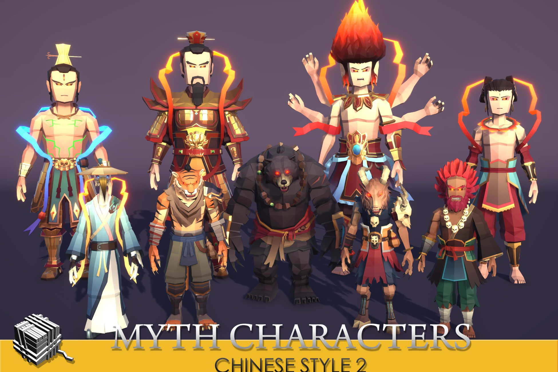 Popular Unity Character Lowpoly_Myth Characters(ChineseStyle2) | 캐릭터 | Unity Asset Store