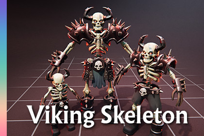 Viking Skeleton - 3 Characters + Animations