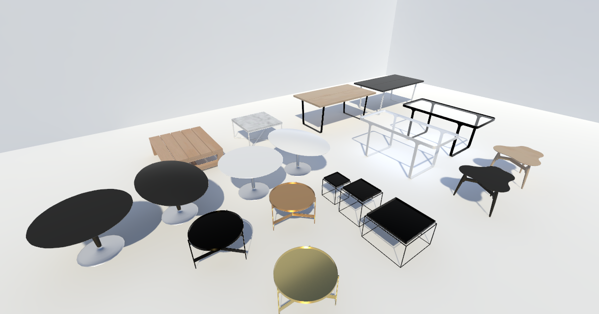 Scandinavian Styled Tables | 3D Furniture | Unity Asset Store
