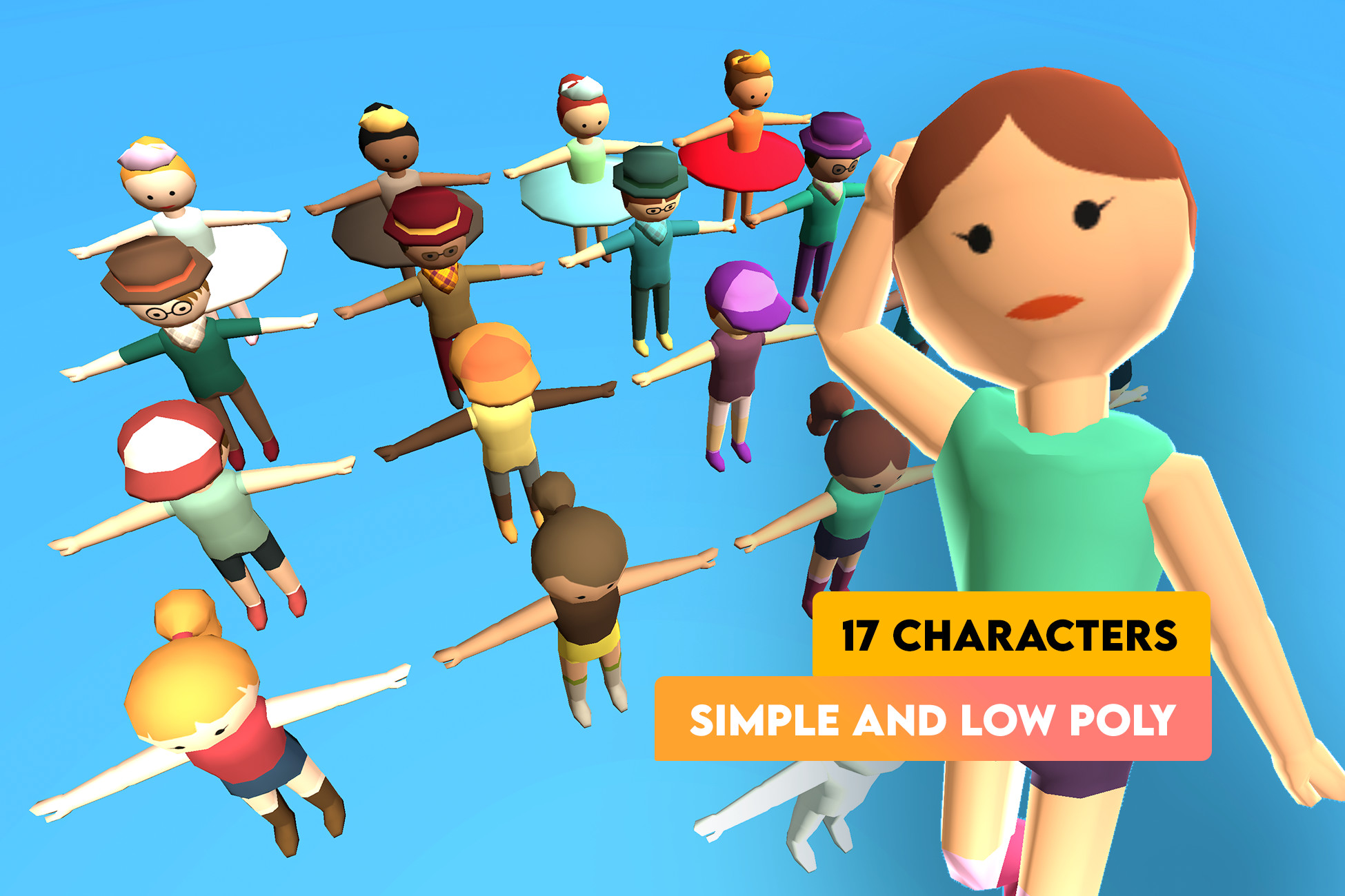 17 Simple Characters | 3D Characters | Unity Asset Store