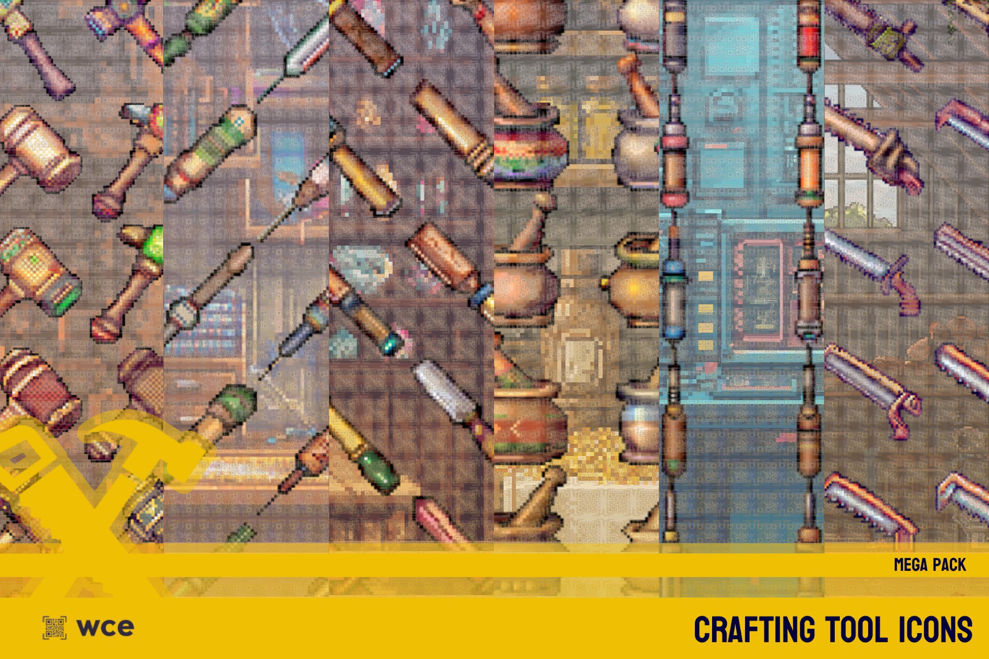 Crafting Pixel Crafting Tool Icons - Mega - 2D Pixel Craft Tool and Profession ...