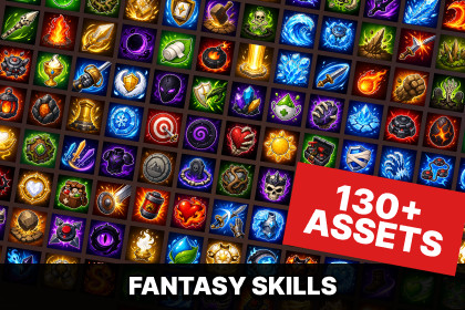 Fantasy RPG Skills Magic Spells Elements Abilities Icons Pack