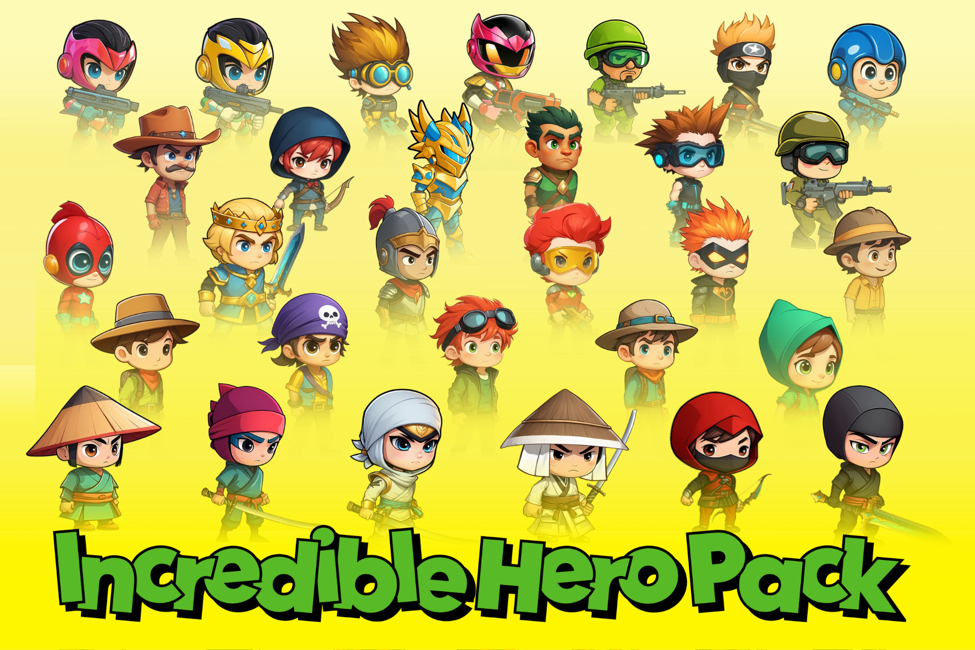 Incredible Hero Pack 30 Characters | 2D Characters | Unity Asset Store