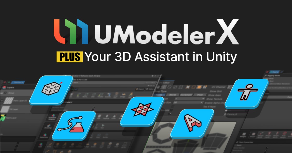 UModeler X Plus – 23 Bonus Packs | Modeling | Unity Asset Store