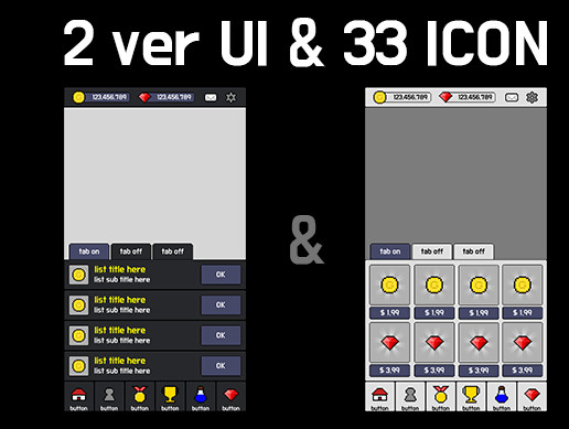 2 ver UI & 33 ICONS | 2D Icons | Unity Asset Store