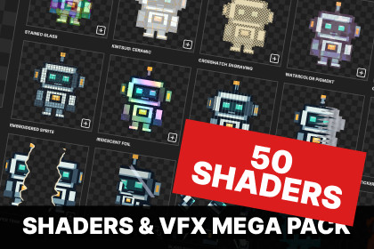 2D Sprite Shaders & VFX Pack V2 - 50 Effects, Materials & Transitions for URP