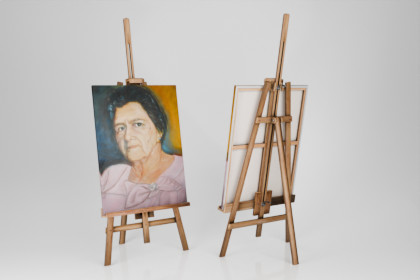 3D models of two painting easels