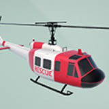 Helicopter Bell CH-118 Iroquois lowpoly gameready Low-poly 3D model