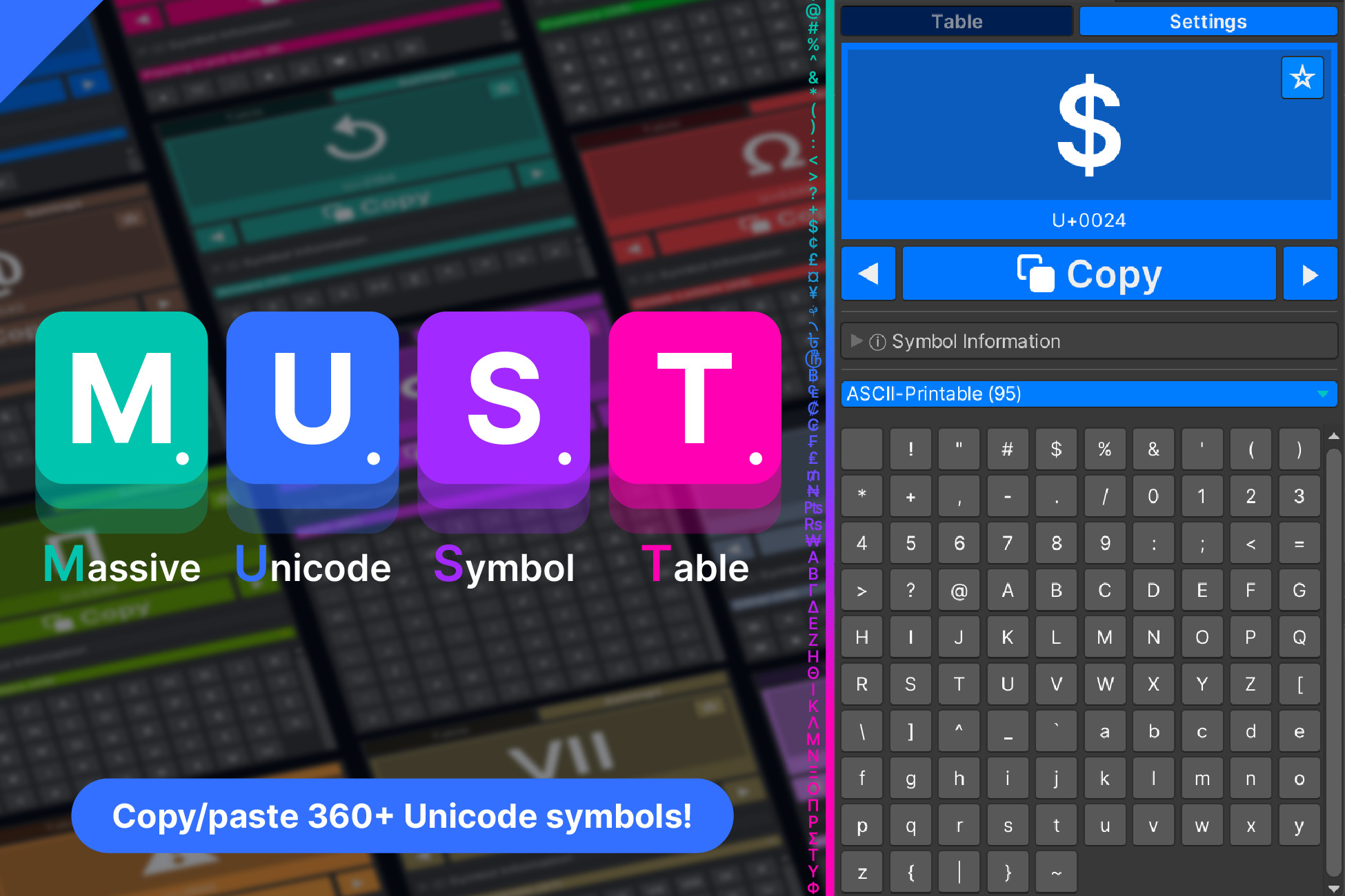 Massive Unicode Symbol Table (MUST) | Utilities Tools | Unity Asset Store