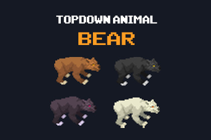 Bear - Top Down Pixel Art Characters