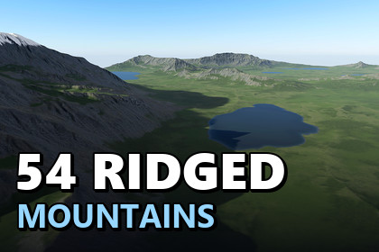 Procedural Ridged Mountains 8K & 4K - 54 Terrains