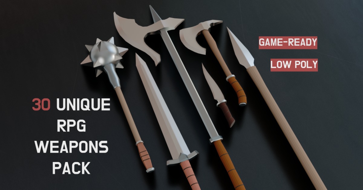 RPG Melee Weapon Pack, Low Poly, Game-Ready | 3D Weapons | Unity Asset ...