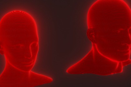 Sci-Fi Red Hologram Male Female Heads 3D Model Pack - Animated, Blend Shapes
