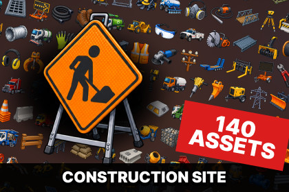 Construction Site Roadwork Heavy Machinery Infrastructure Icons Pack