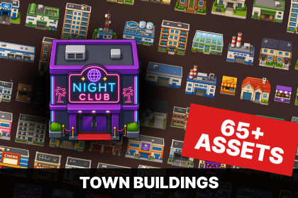 City Builder Town Buildings Icons Pack for Simulation Strategy and Tycoon Games