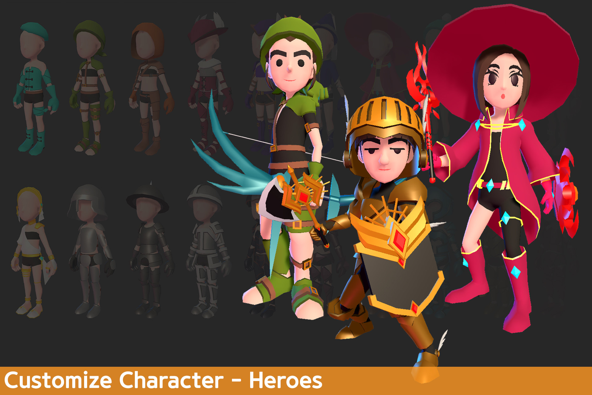 Capusle Character Unity Heroes Customization | Characters | Unity Asset Store