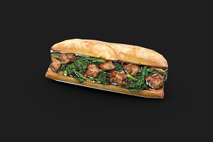 Grilled Sausage Broccoli Sandwich Game-Ready