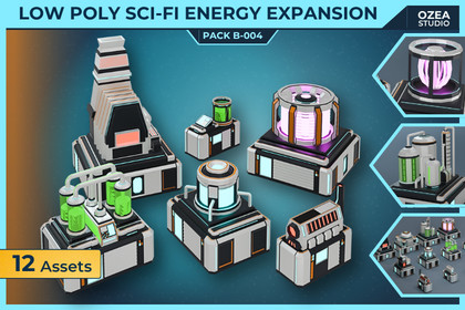 Low Poly Sci-Fi Energy Expansion Pack B-004