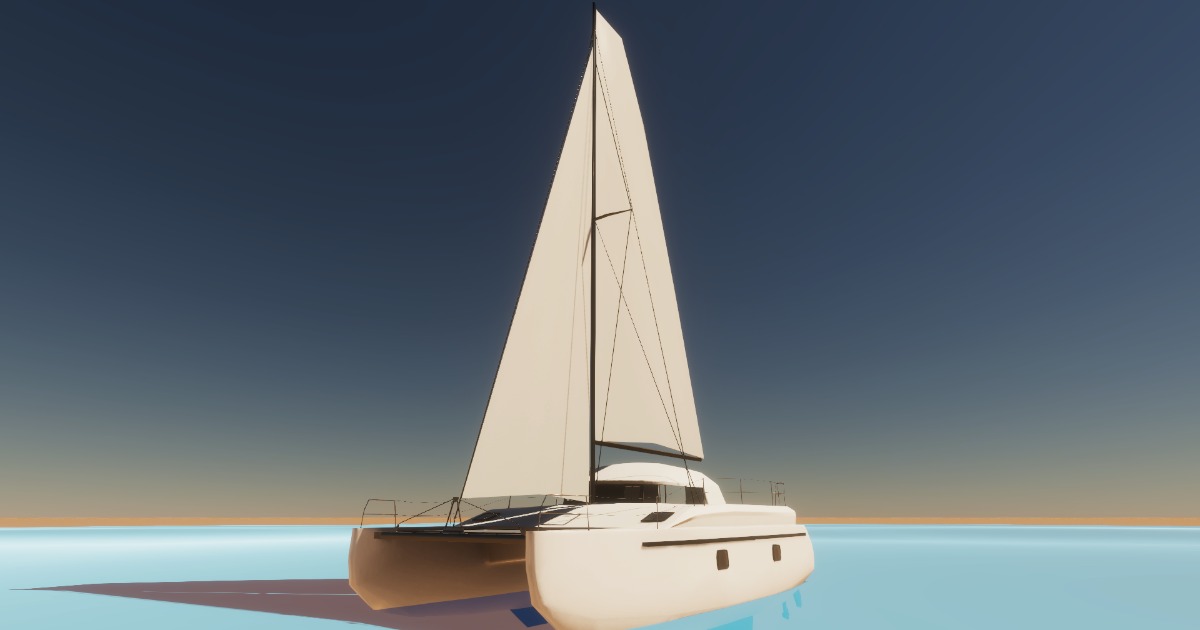 Catamarane - wind powered boat | 3D Sea | Unity Asset Store