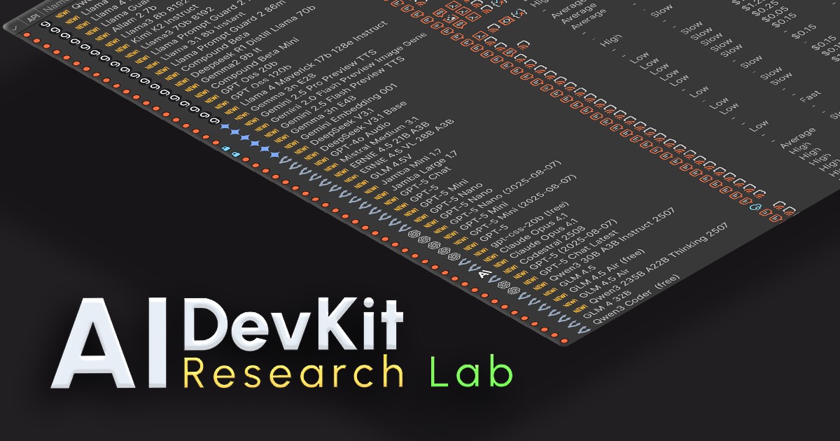 AI Dev Kit Research Lab | AI-ML 統合 | Unity Asset Store