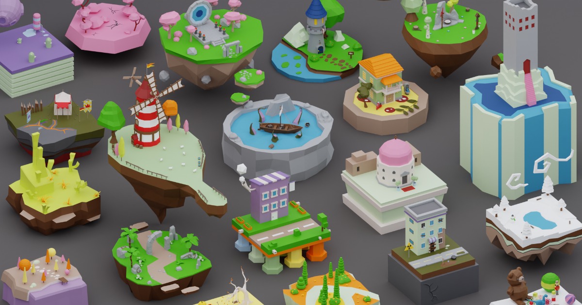Low Poly Worlds Islands Exteriors Pack 4 | 3D Environments | Unity ...